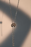 Platinum Plated Polar Star Clock Lariat Necklace