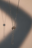 Platinum Plated Polar Star Clock Lariat Necklace